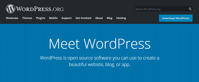 דף הבית של WordPress.org